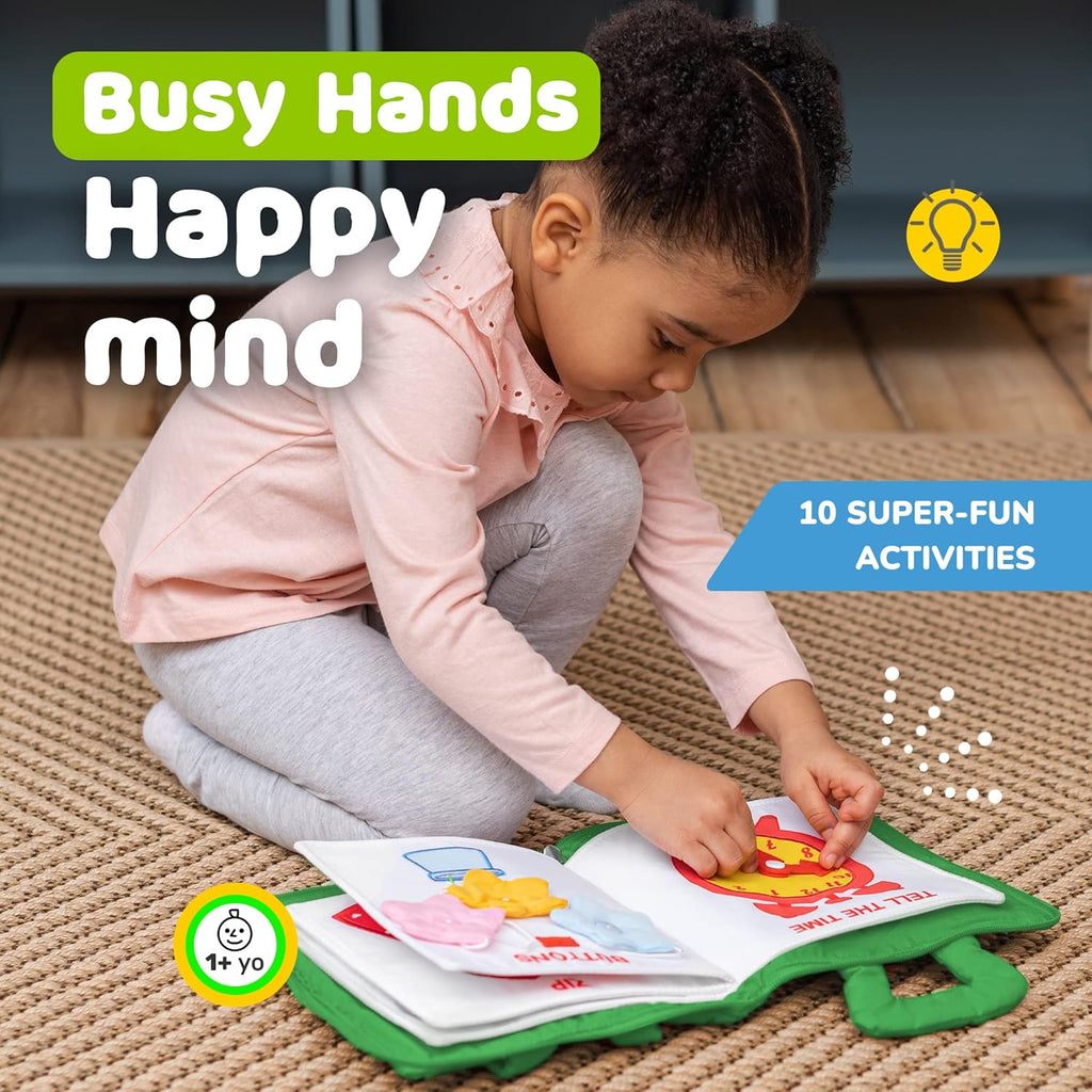 Plane Toys for Toddlers 1-3, Long Flight Must Haves, Quiet Busy Book for 1 Year Old, Travel Toys for Toddlers on Airplane, No Noise Activity Book, All Parts Attached, Gift for Girls & Boys