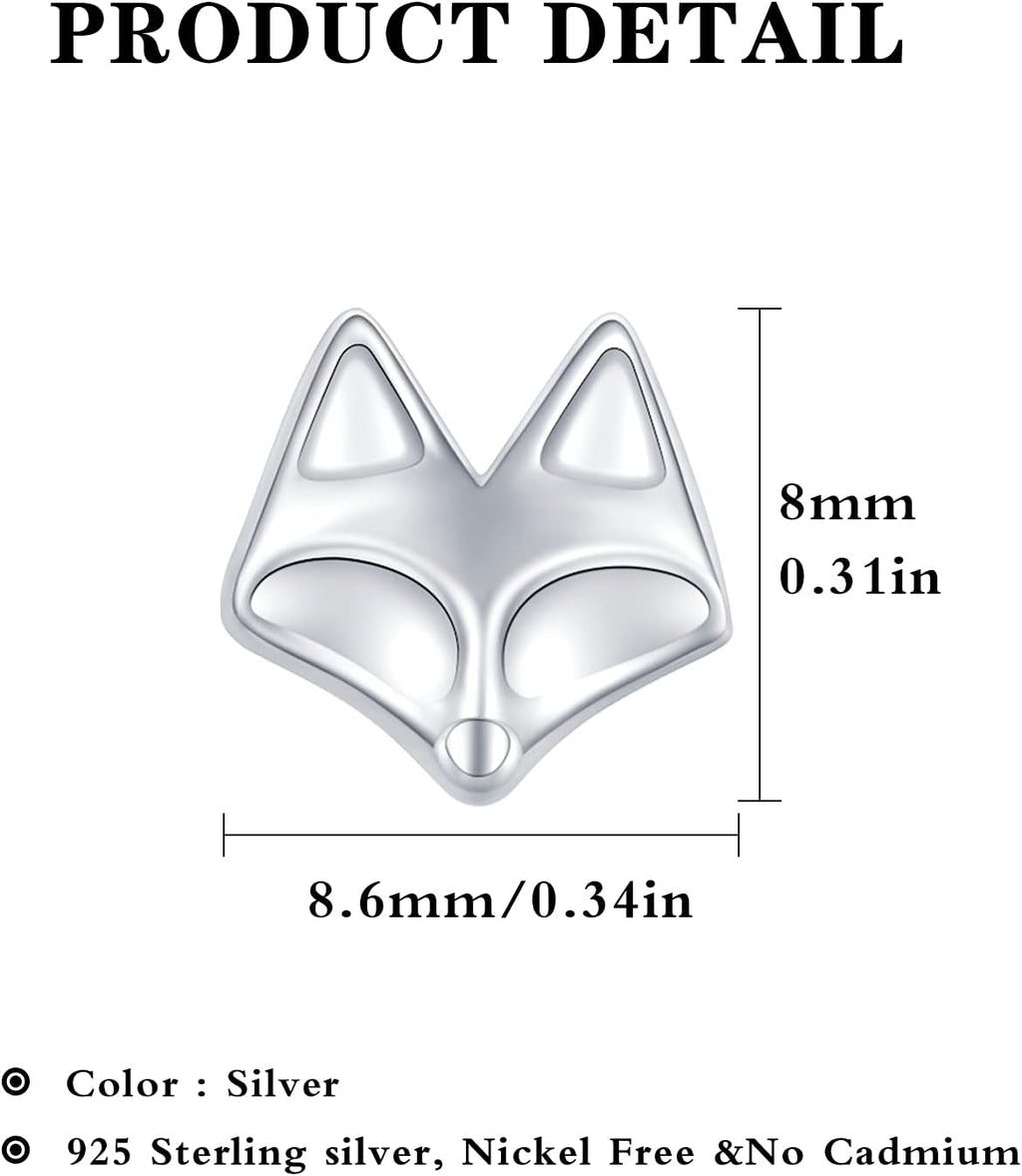 Animal Earrings, Graduation Gift Cat Panda Fox Wolf Hummingbird Frog Giraffe 925 Sterling Silver Animal Stud Earrings for Women Girls