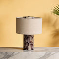 Luxury Marble Table Lamp with Fabric Shade | Modern Decorative Bedside Light for Living Room & Bedroom