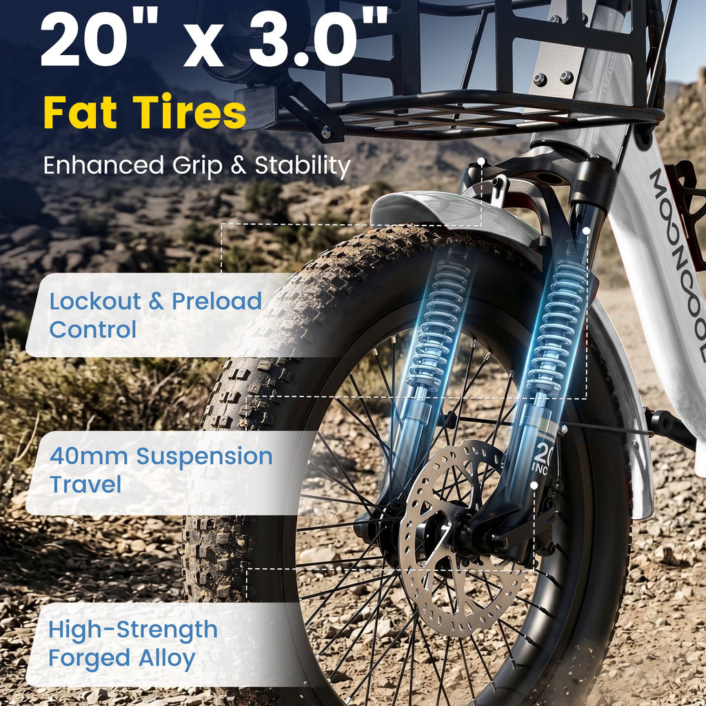 TK2 Adult Electric Tricycle with Reverse, 48V 15Ah Removable Battery, Peak 1000W Motor, 20X3.0" Fat Tire, 60-Mile Range, 15.5 MPH