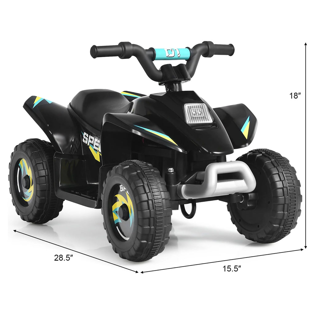 6V Kids Electric Quad ATV 4 Wheels Ride on Toy Toddlers Forward & Reverse Black