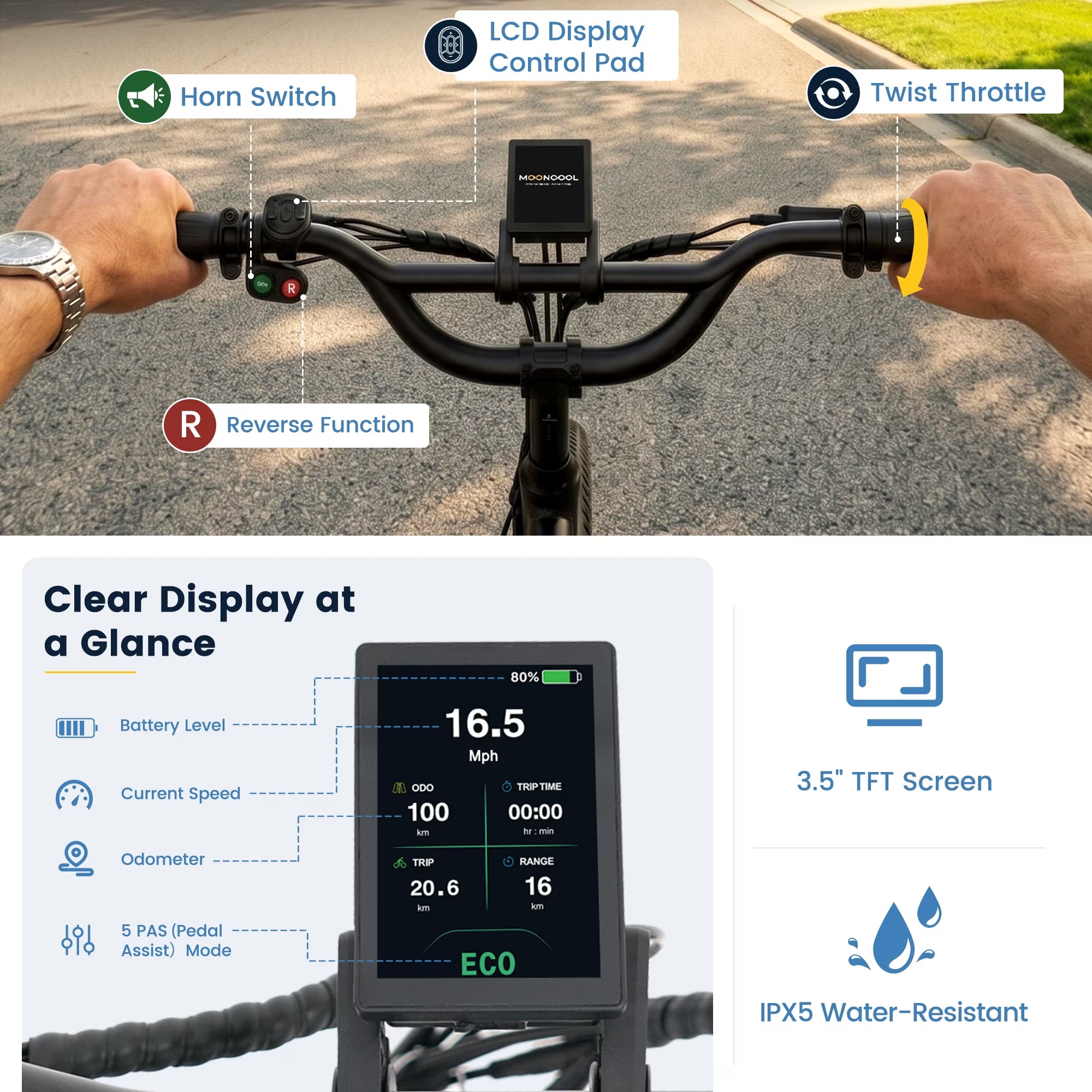 TK2 Adult Electric Tricycle with Reverse, 48V 15Ah Removable Battery, Peak 1000W Motor, 20X3.0" Fat Tire, 60-Mile Range, 15.5 MPH