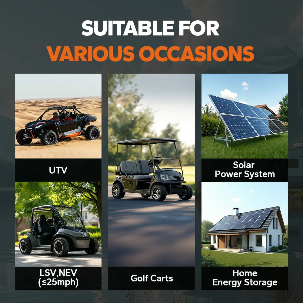 48V 100Ah Bluetooth Lithium Battery | for Golf Carts and Lawn Mowers