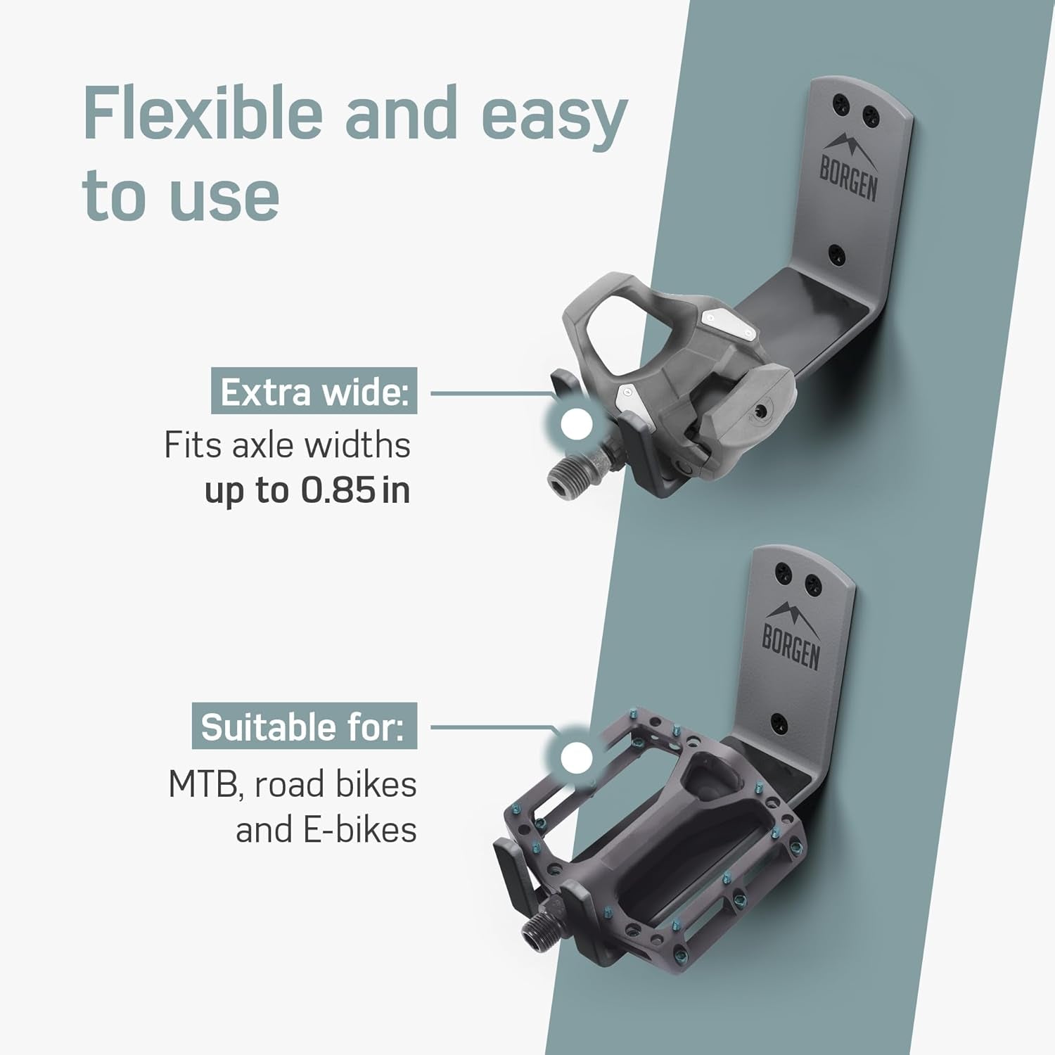 Bike Wall Mount Hook for E-Bikes & MTB - Garage Storage Solution