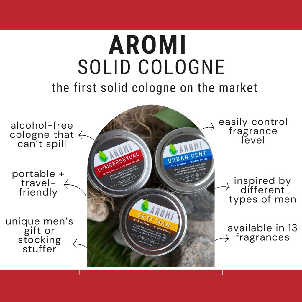 Solid Cologne for Men | Cashmere Woods, Musk Scent, Powdery Fragrance, Travel, Alcohol-Free, Concentrated, Wax-Based, Gift for Man (Lumbersexual)