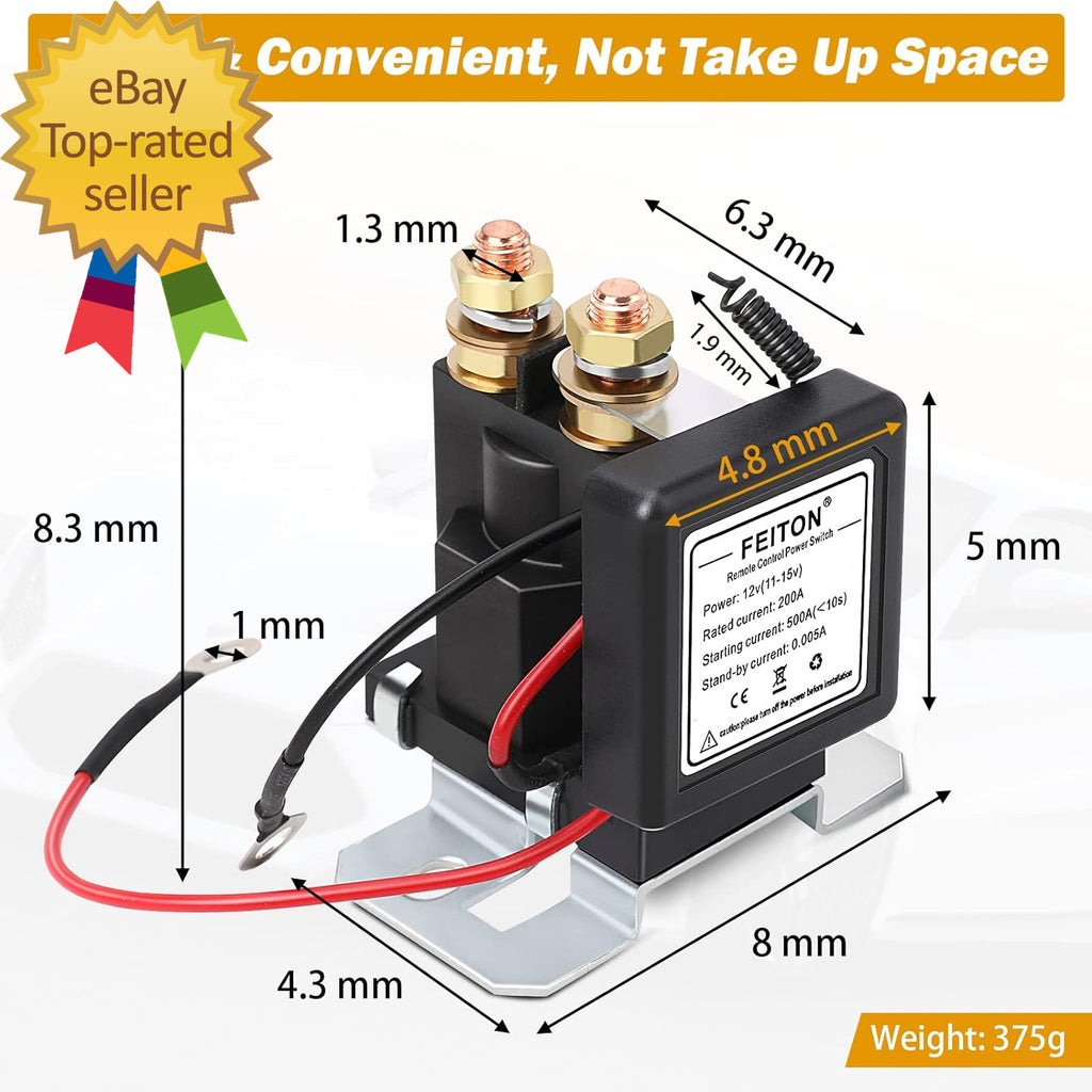 High Current Battery Disconnect Switch Remote Kill Switch for Car Truck 500A