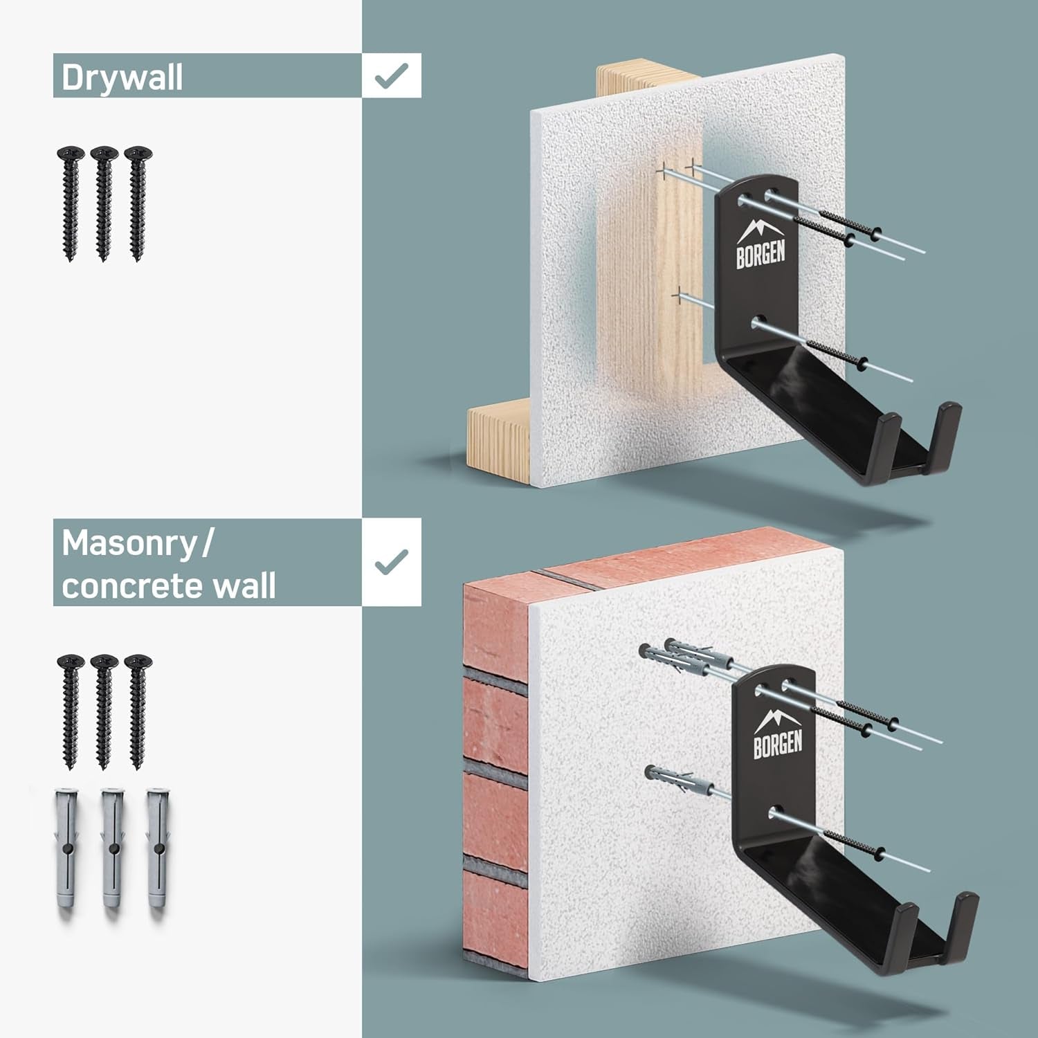 Bike Wall Mount Hook for E-Bikes & MTB - Garage Storage Solution
