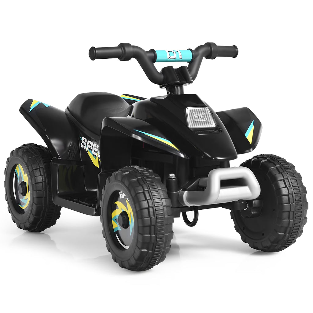 6V Kids Electric Quad ATV 4 Wheels Ride on Toy Toddlers Forward & Reverse Black