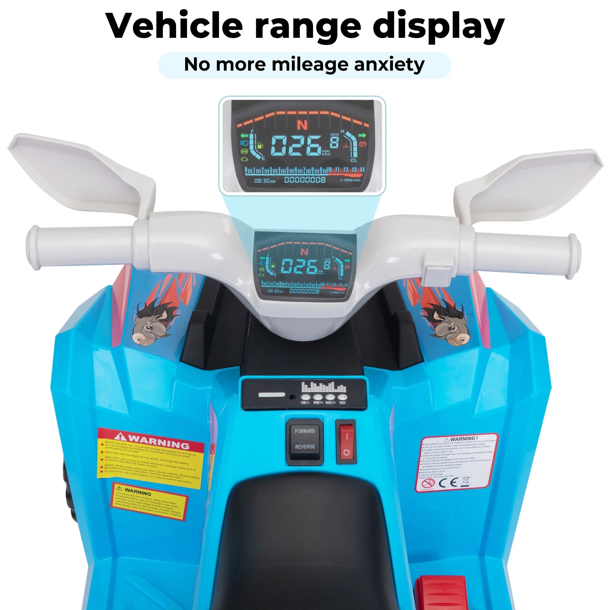 6V Ride on ATV for Toddlers, Kids 4 Wheelers for 18-36 Months, Ride-On Toy with Trailer, Music, Safety Belt