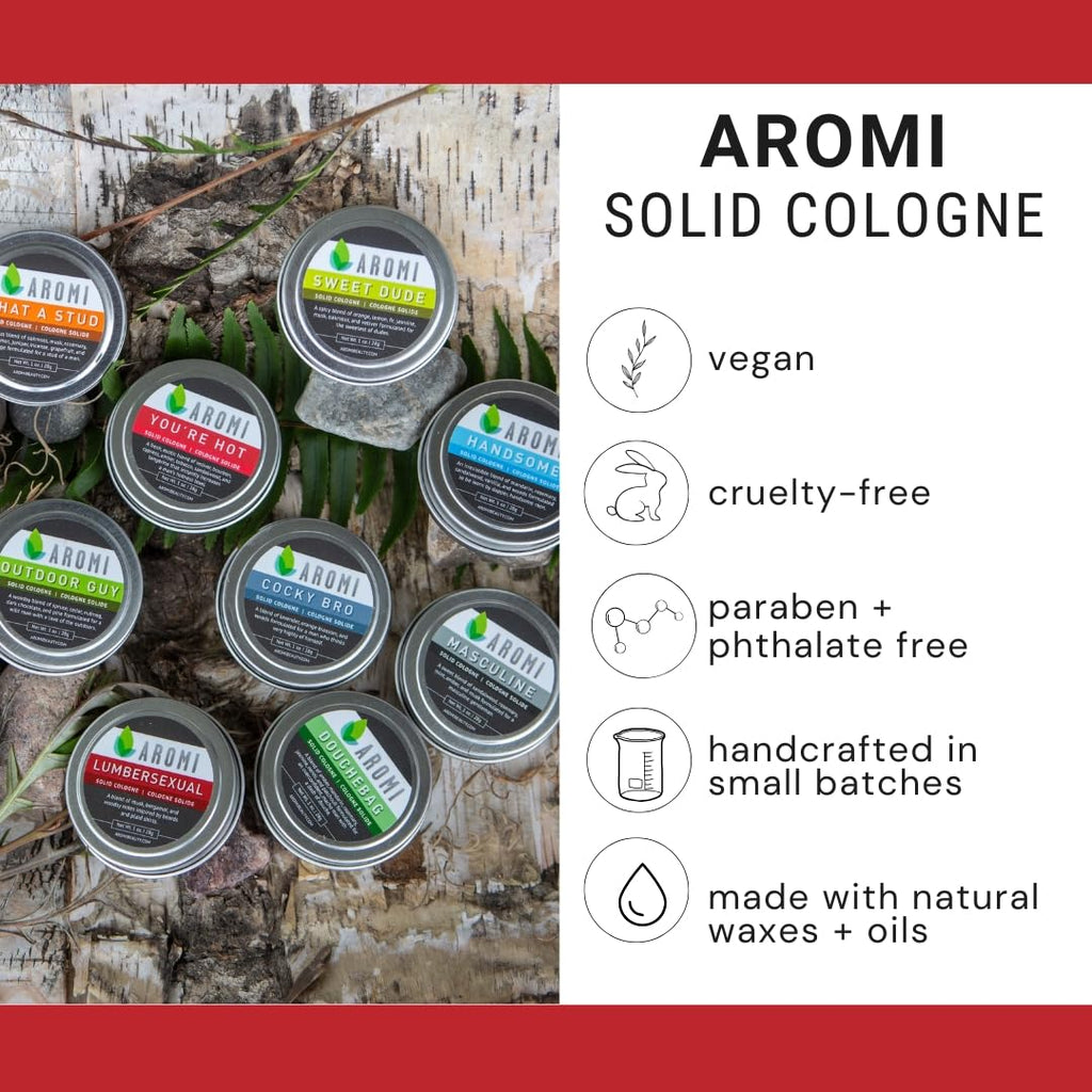 Solid Cologne for Men | Cashmere Woods, Musk Scent, Powdery Fragrance, Travel, Alcohol-Free, Concentrated, Wax-Based, Gift for Man (Lumbersexual)