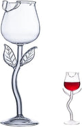 Rose Cocktail Flower Red Wine Glass, Clear Rose Goblet Glasses 180Ml,10Oz Stemmed Drinking Wine Goblet, Cocktail Juice Glass for Housewarming Birthday Gift