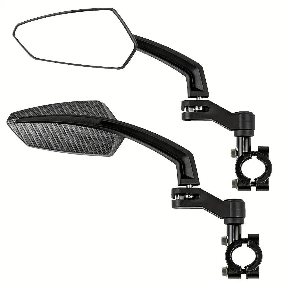 Universal Bike Handlebar Rear View Mirrors 360° Rotatable Wide Angle Safety Glass for Bicycles E-Bikes