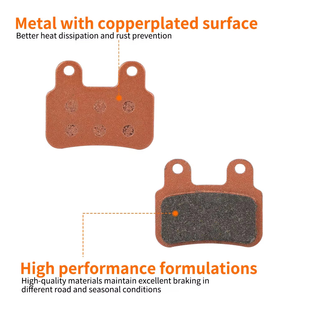 Motorcycle All-Copper-Based Metal Sintered Front Rear Brake Pads for Ridstar Q20 Electric Bike E-Bikes Motorcycles Accessories