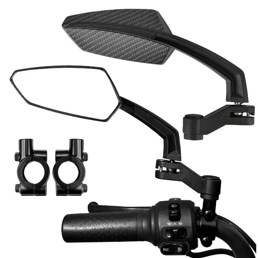 Universal Bike Handlebar Rear View Mirrors 360° Rotatable Wide Angle Safety Glass for Bicycles E-Bikes