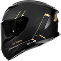 Force Aerodynamic Full Face Helmet for Street & E-Bikes DOT & ECE Certified - Enhanced Dual Visor, Adult Size, Pinlock Ready Matte Black Gold L