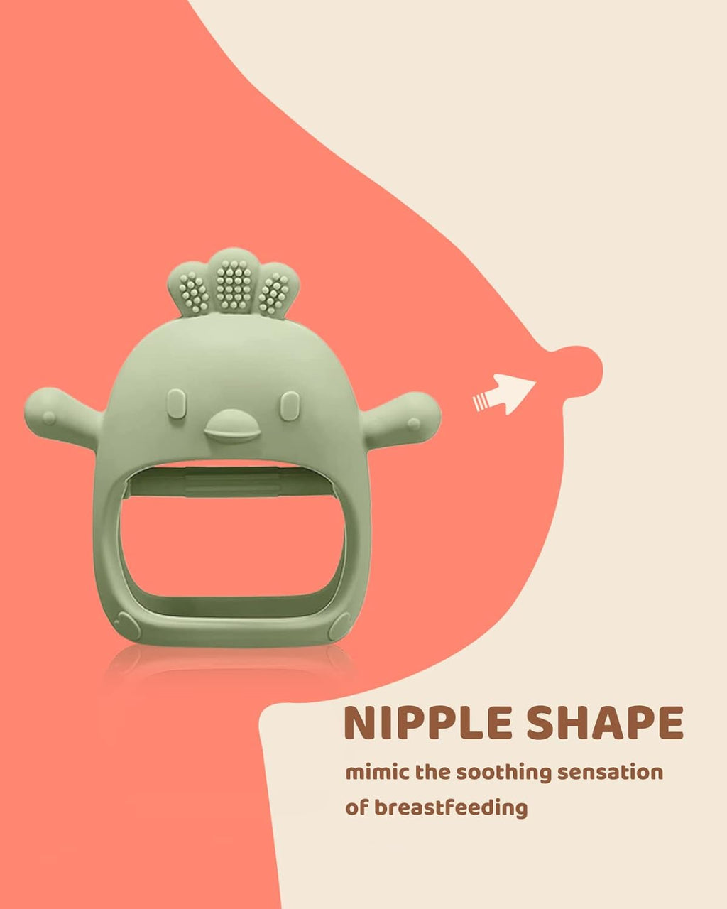 2 Pack Baby Teething Toy Silicone Teething Mitten for Babies over 3 Months anti Dropping Wrist Hand Teethers Baby Chew Toys for Sucking Needs, BPA Free