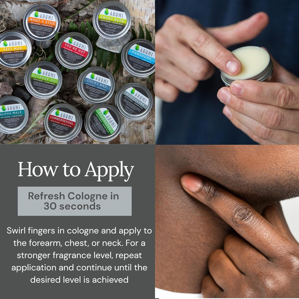Solid Cologne for Men | Cashmere Woods, Musk Scent, Powdery Fragrance, Travel, Alcohol-Free, Concentrated, Wax-Based, Gift for Man (Lumbersexual)