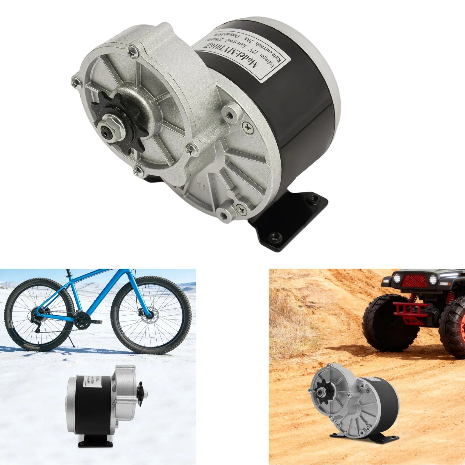 250W 12V Gear Reduction Electric Motor Brushed DC Motor Electric Bicycle Brushed Motor Reductor MY1016Z for Scooters & E-Bikes