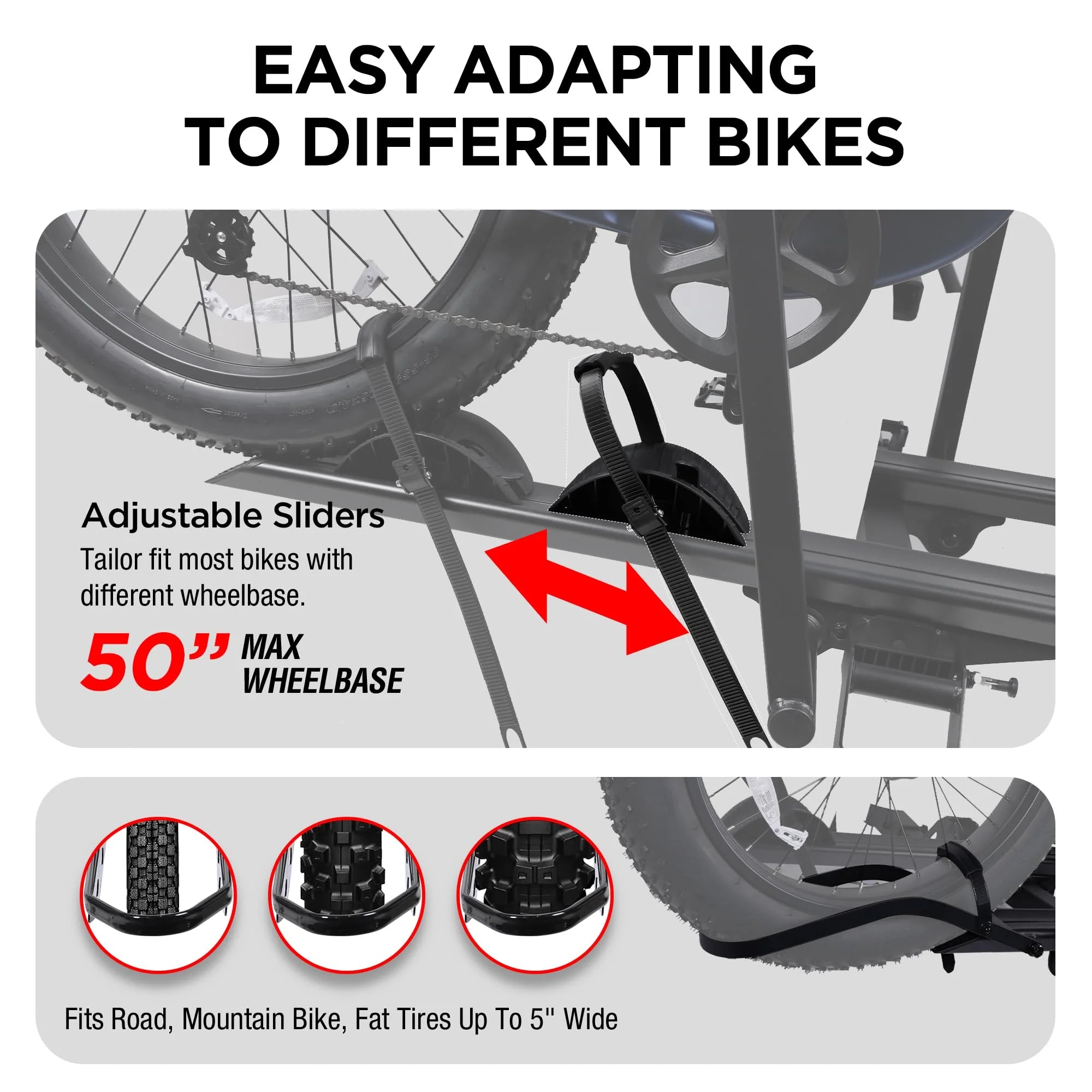 E-Bike Hitch Mount Rack, 200 Lbs Capacity, Anti-Falloff 360 Degree Swirl Structure, 2 Bike Rack