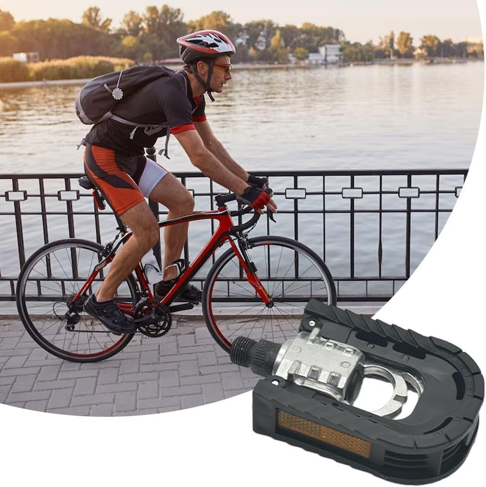 Folding Aluminum Bike Pedals with Reflective Strips for MTB & E-Bikes