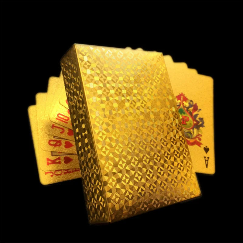 Gold Playing Cards Plastic Poker Game Deck Foil Pokers Pack Magic Cards Waterproof Card Gift Collection Board Game