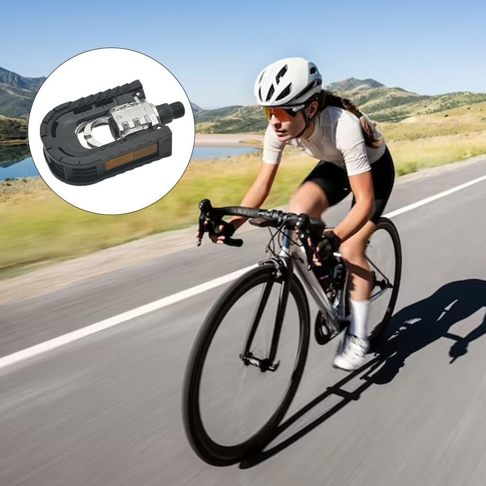 Folding Aluminum Bike Pedals with Reflective Strips for MTB & E-Bikes