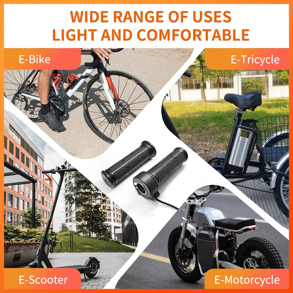 WUXING 192X Full Twist Throttle Electric Bicycle Right Handle Throttle Waterproof/Sm Connector for E Bikes or Electric Scooter