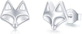 Animal Earrings, Graduation Gift Cat Panda Fox Wolf Hummingbird Frog Giraffe 925 Sterling Silver Animal Stud Earrings for Women Girls