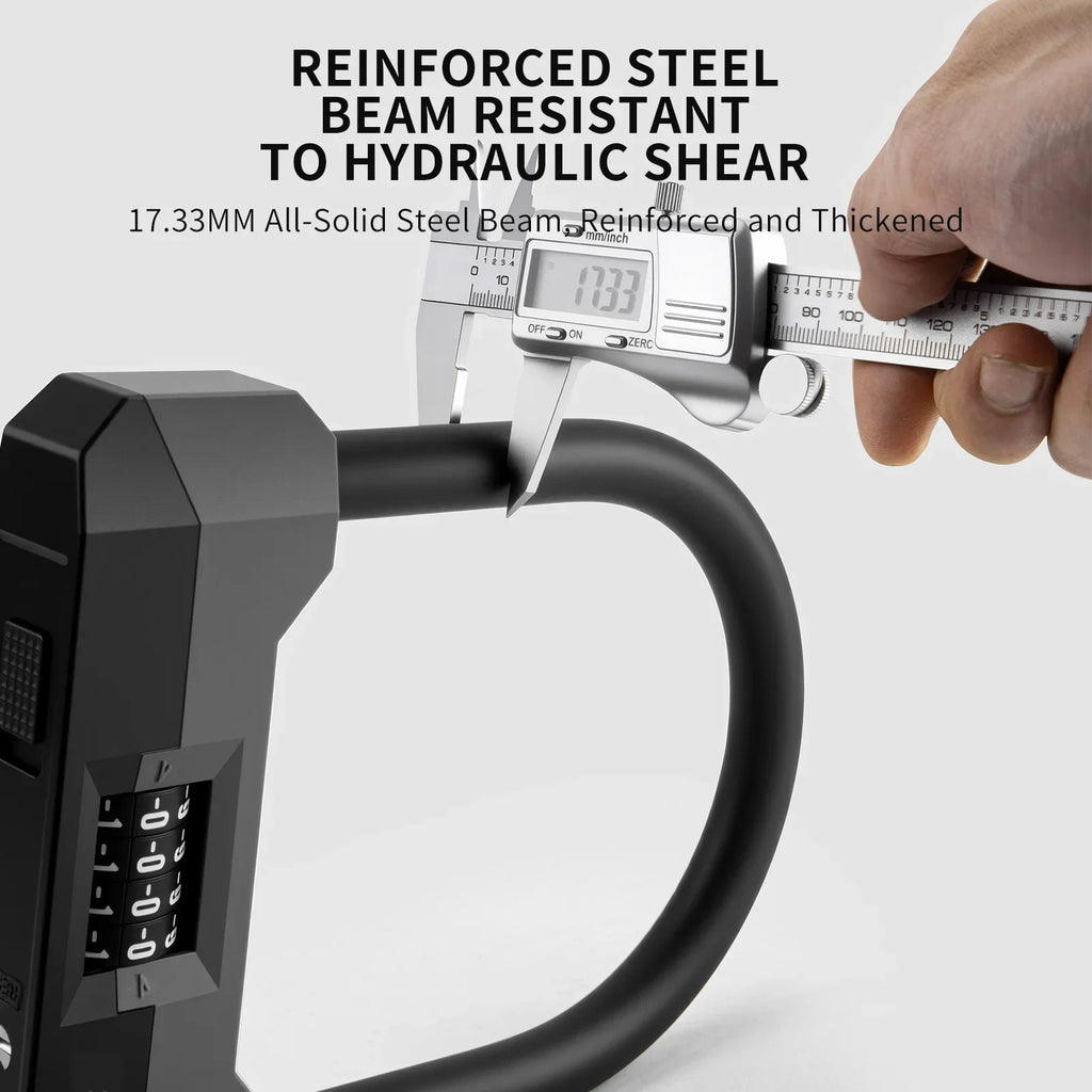 XTG 17Mm Heavy Duty U Lock Resettable Code Password Retrieval Alloy Steel anti Theft for E Bikes Motorcycles Bicycles