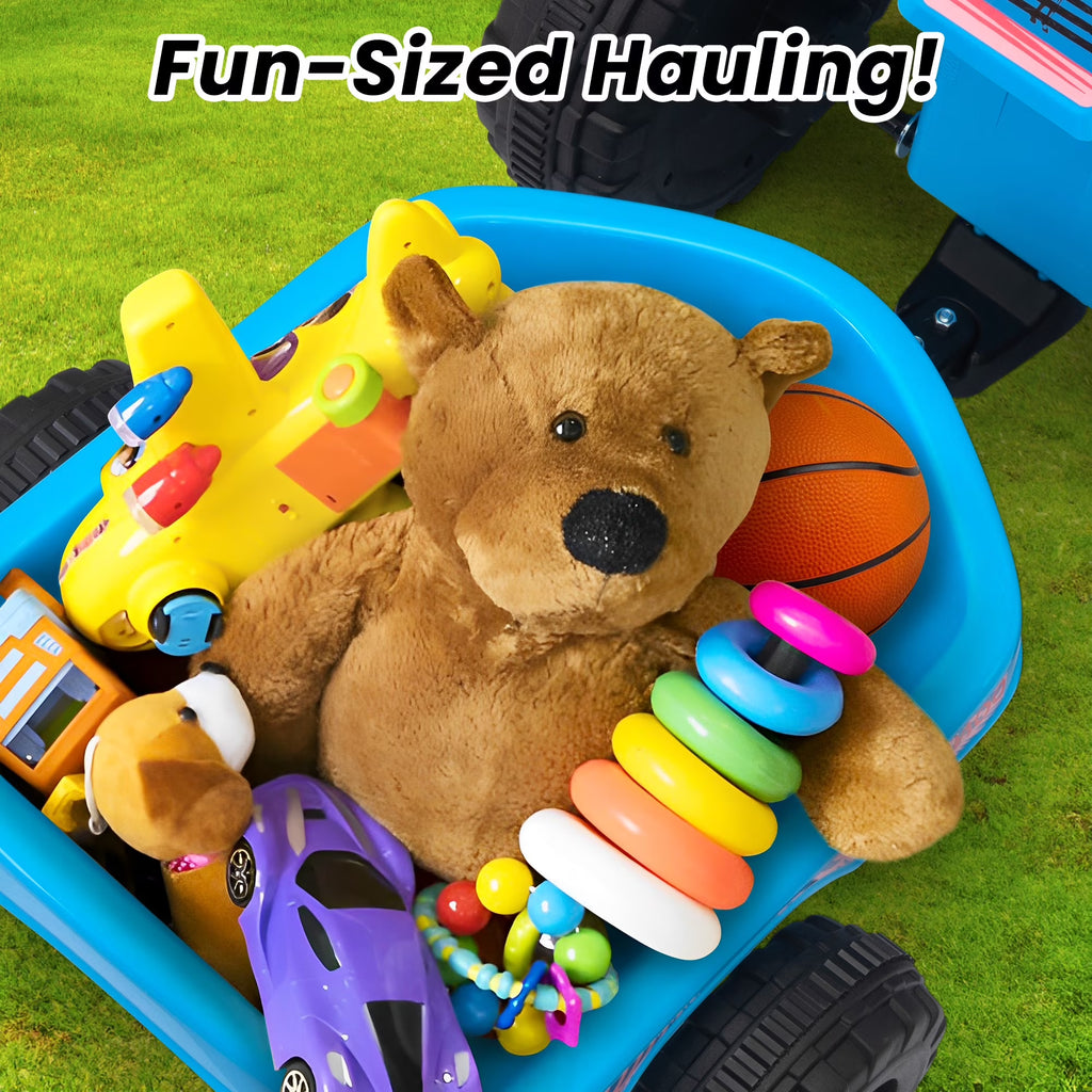6V Ride on ATV for Toddlers, Kids 4 Wheelers for 18-36 Months, Ride-On Toy with Trailer, Music, Safety Belt