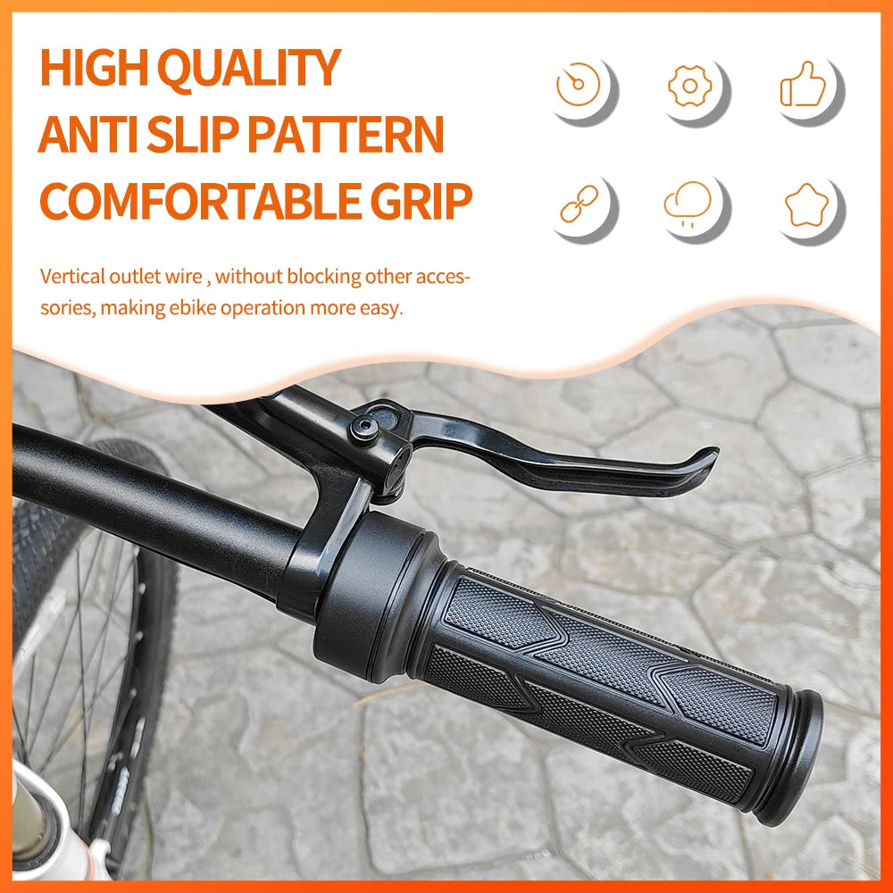 WUXING 192X Full Twist Throttle Electric Bicycle Right Handle Throttle Waterproof/Sm Connector for E Bikes or Electric Scooter