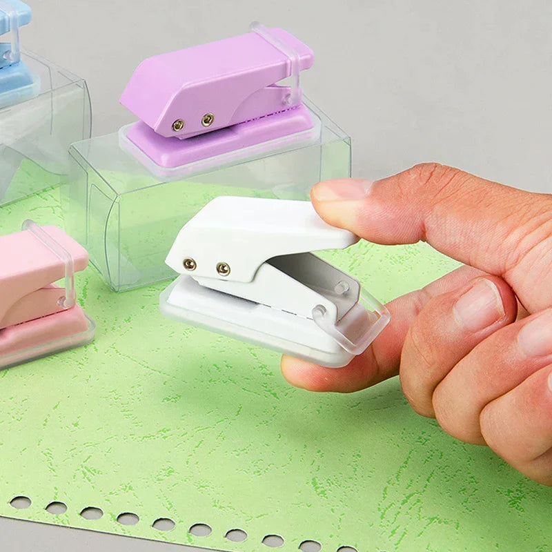 Kawaii Cute Paper Punch Portable round Hole Puncher Paper Cutter Office School Supplies Stationery Items