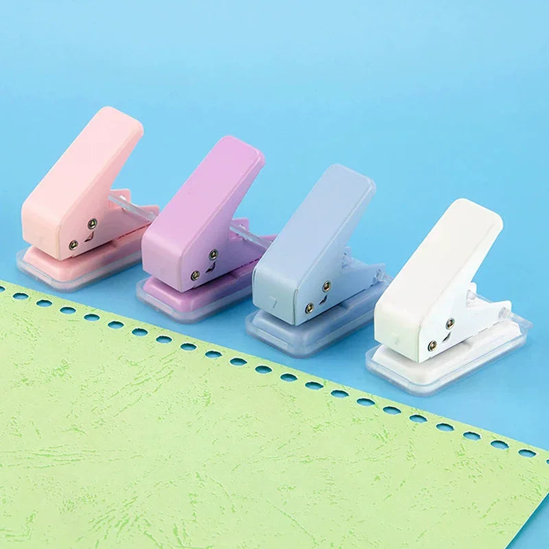 Kawaii Cute Paper Punch Portable round Hole Puncher Paper Cutter Office School Supplies Stationery Items
