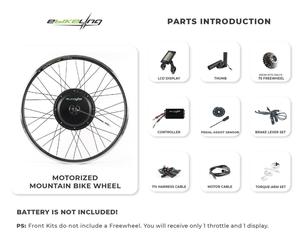 Ebike Conversion Kit 48V 1500W, 26" Rear Waterproof Electric Bike Conversion Kit, Add on Electric Bike Kit, Transform Your Bicycle with High-Performance E-Bike Technology