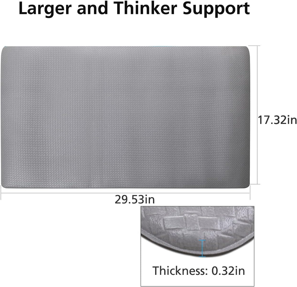 Kitchen Mat Enterway Floor Mat Housework Cushioned anti Fatigue Kitchen Rugs Standing Kitchen Decor Washing Room New Waterproof Non Skid Washable Rubber Sink Bottom Foam 17.3X29.5In(Gray)