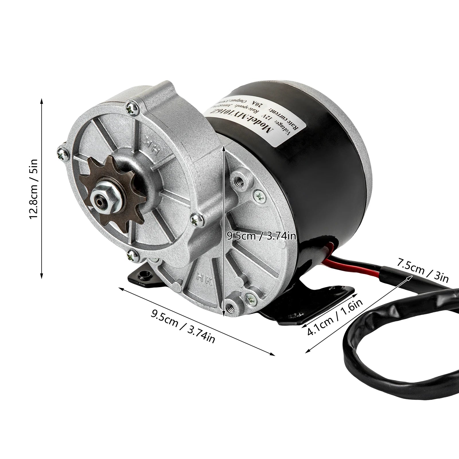 250W 12V Gear Reduction Electric Motor Brushed DC Motor Electric Bicycle Brushed Motor Reductor MY1016Z for Scooters & E-Bikes