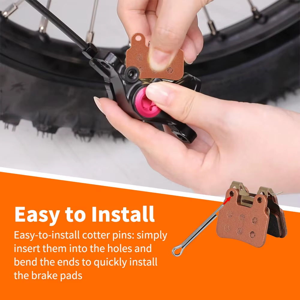 Motorcycle All-Copper-Based Metal Sintered Front Rear Brake Pads for Ridstar Q20 Electric Bike E-Bikes Motorcycles Accessories
