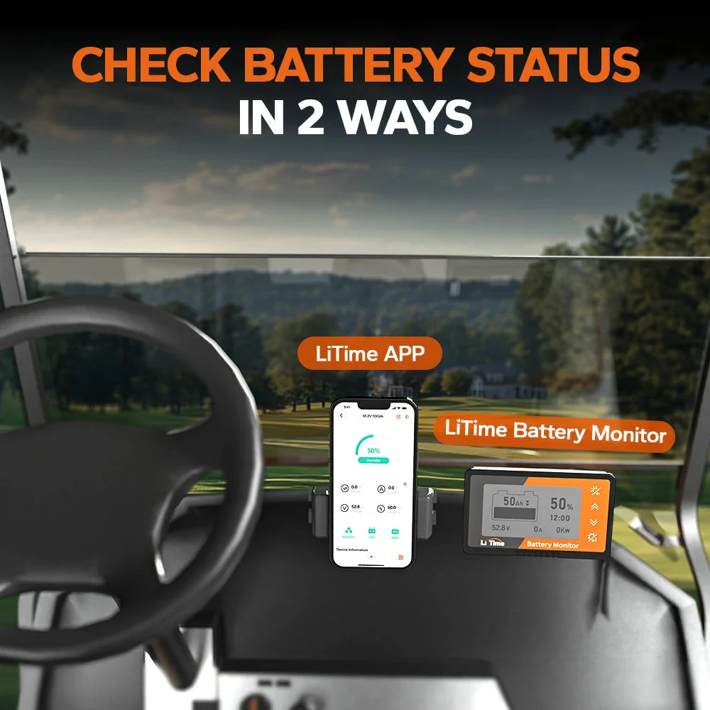 48V 100Ah Bluetooth Lithium Battery | for Golf Carts and Lawn Mowers