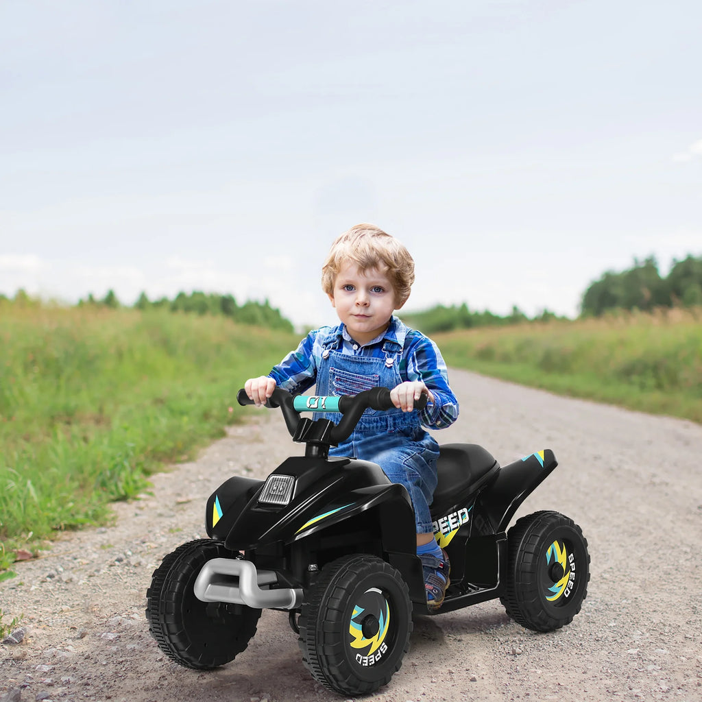 6V Kids Electric Quad ATV 4 Wheels Ride on Toy Toddlers Forward & Reverse Black