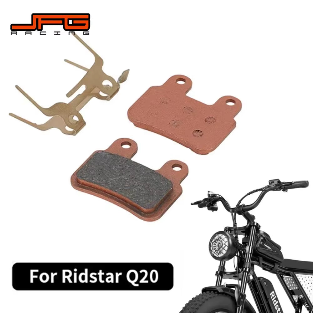 Motorcycle All-Copper-Based Metal Sintered Front Rear Brake Pads for Ridstar Q20 Electric Bike E-Bikes Motorcycles Accessories