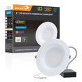 6 In. 1900Lumens 3CCT and Wattage Selectable New Construction or Remodel IC Rated Integrated LED Commercial Downlight