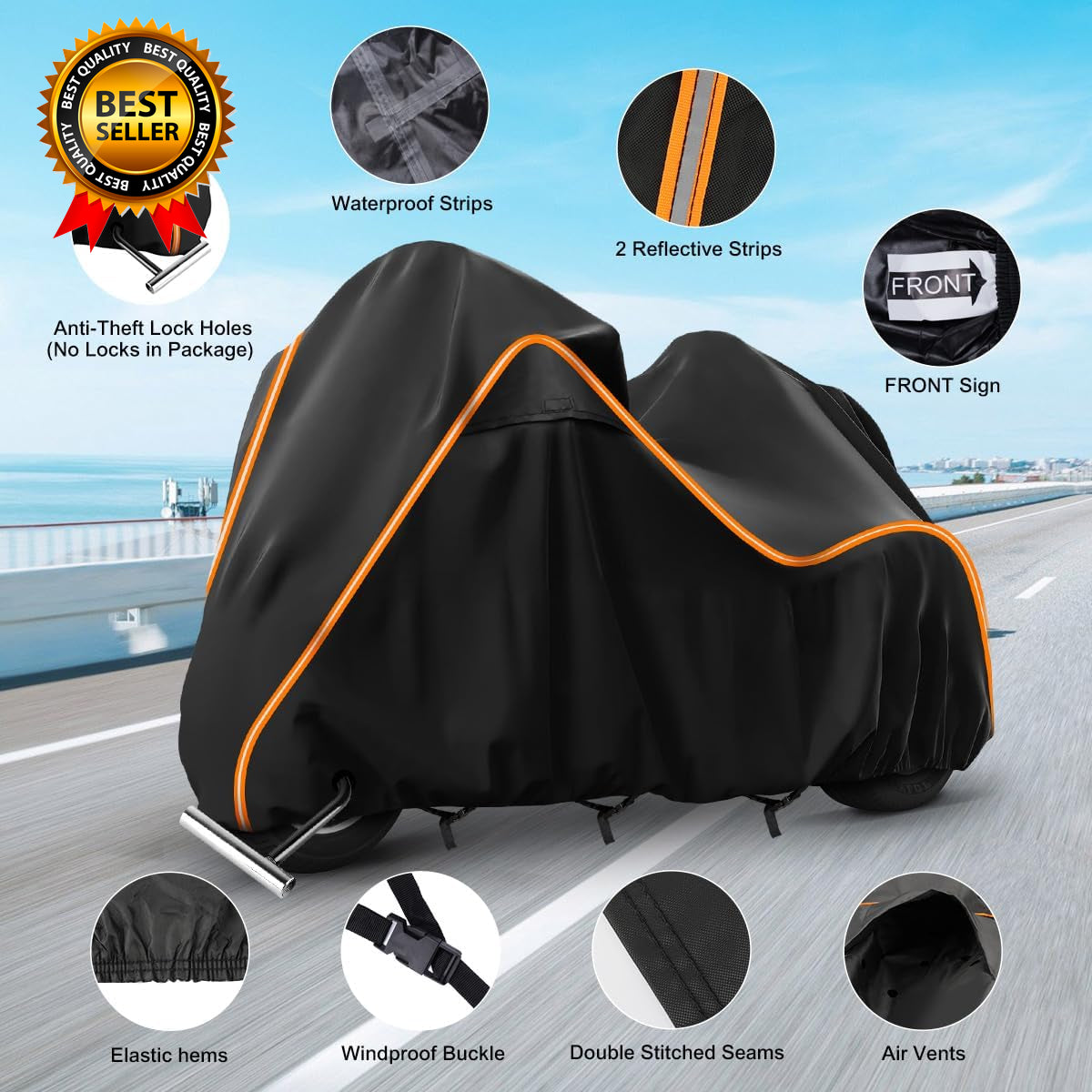 420D Motorcycle Cover for Trike Models Freewheeler Tri Glide Ultra and CVO Versi