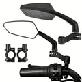 Universal Bike Handlebar Rear View Mirrors 360° Rotatable Wide Angle Safety Glass for Bicycles E-Bikes