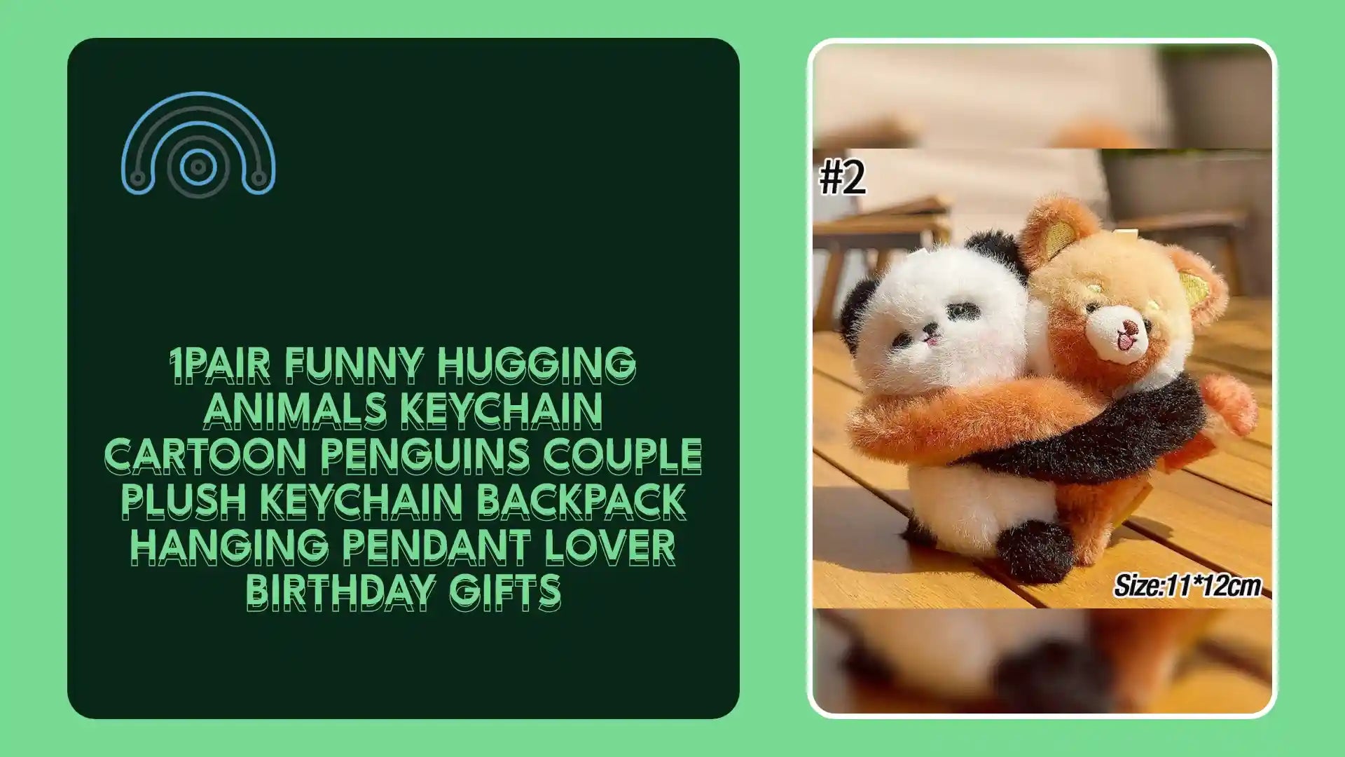 1Pair Funny Hugging Animals Keychain Cartoon Penguins Couple Plush Keychain Backpack Hanging Pendant Lover Birthday Gifts by@Outfy